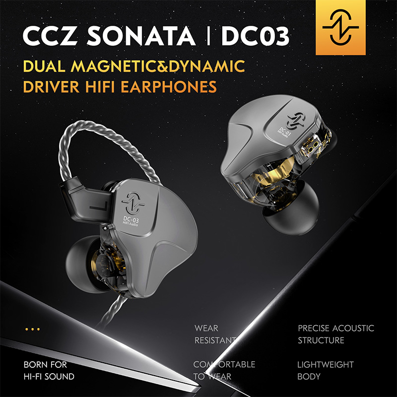 In Ear Monitors For Singers - Écouteurs intra-auriculaires filaires CCZ DC03 IEM,