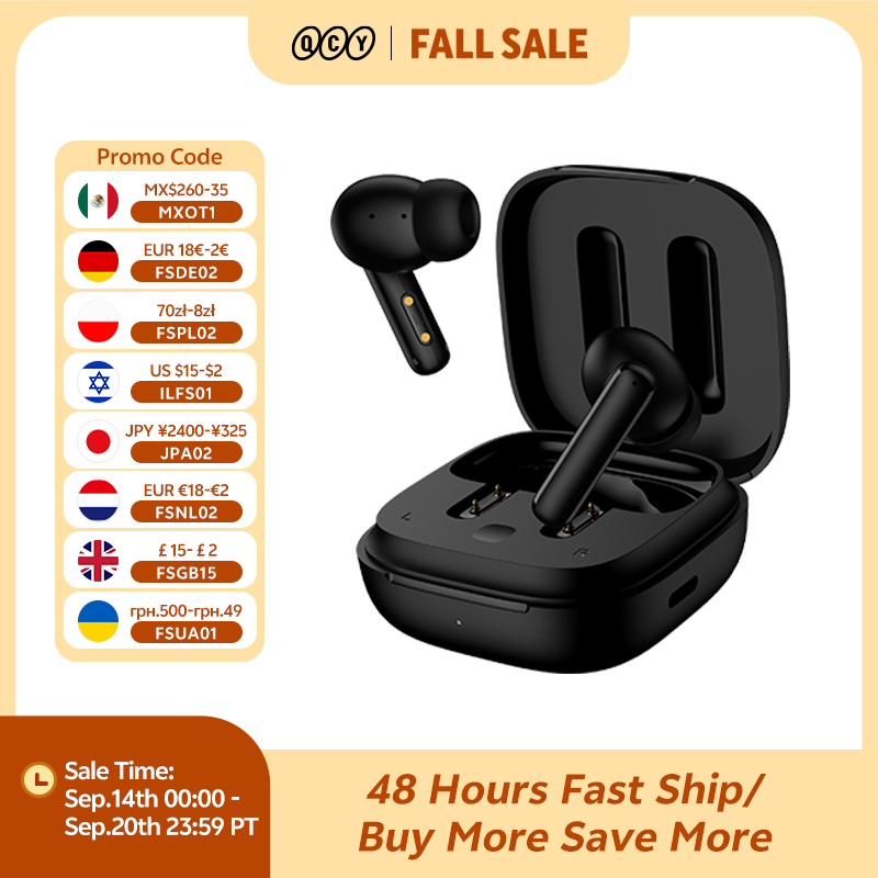 Tws Earbuds Bluetooth 5.3 - QCY-Écouteurs sans fil T13 ANC, Bluetooth