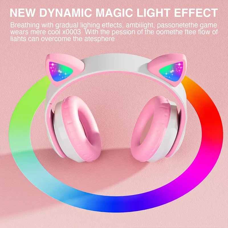 Casque Bluetooth sans fil T28, - Cat Ear Bluetooth Headset Led avis et prix