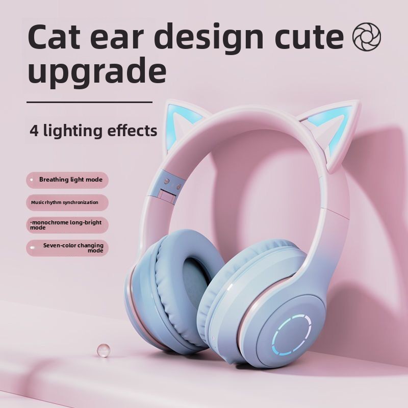 Nouveau casque Bluetooth à por - Cat Ear Bluetooth Headset Led avis et prix